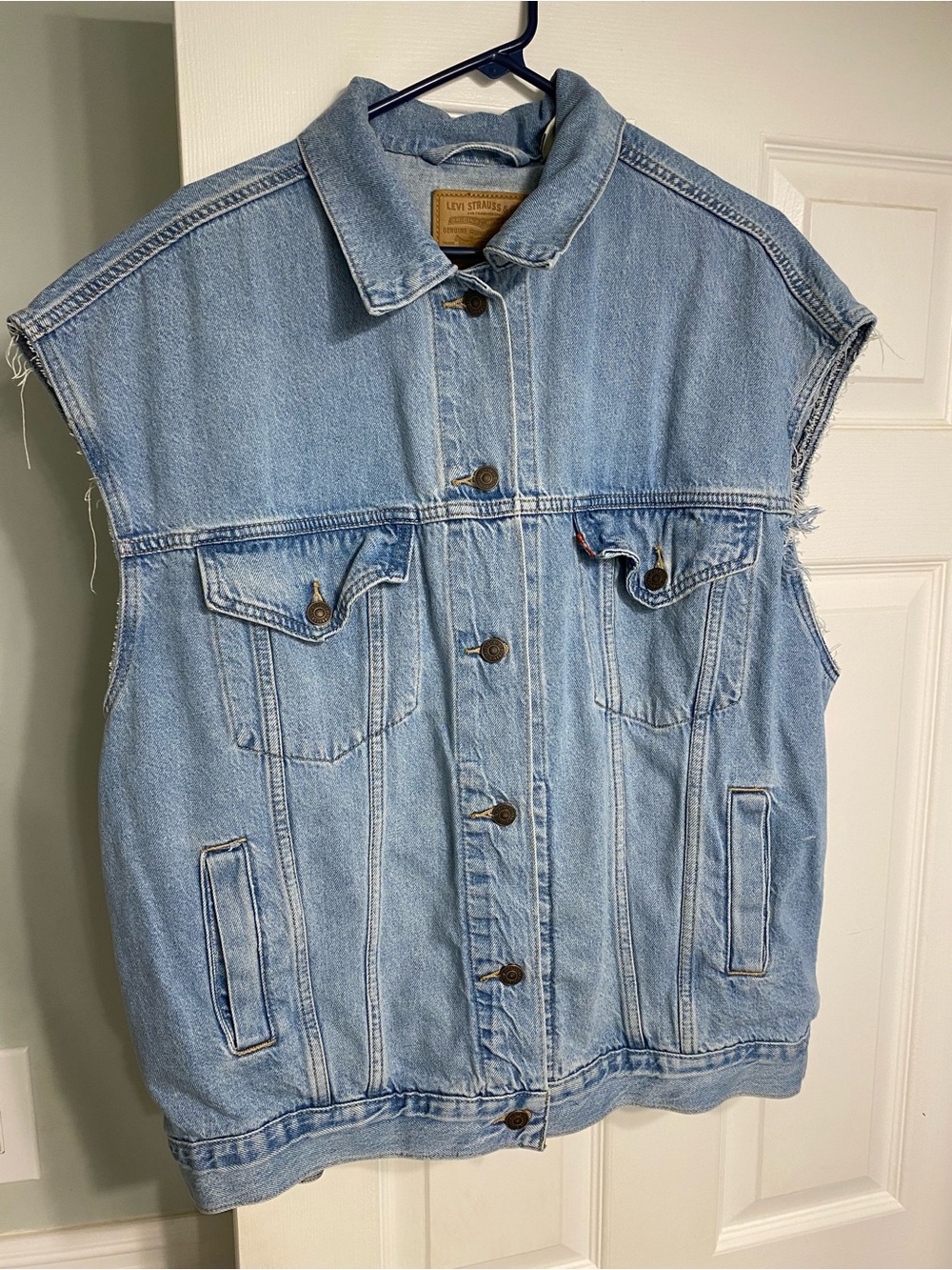 Levi's Light Blue Denim Sleeveless Trucker Vest